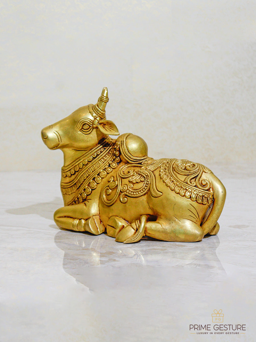 Brass Sitting Nandi Statue