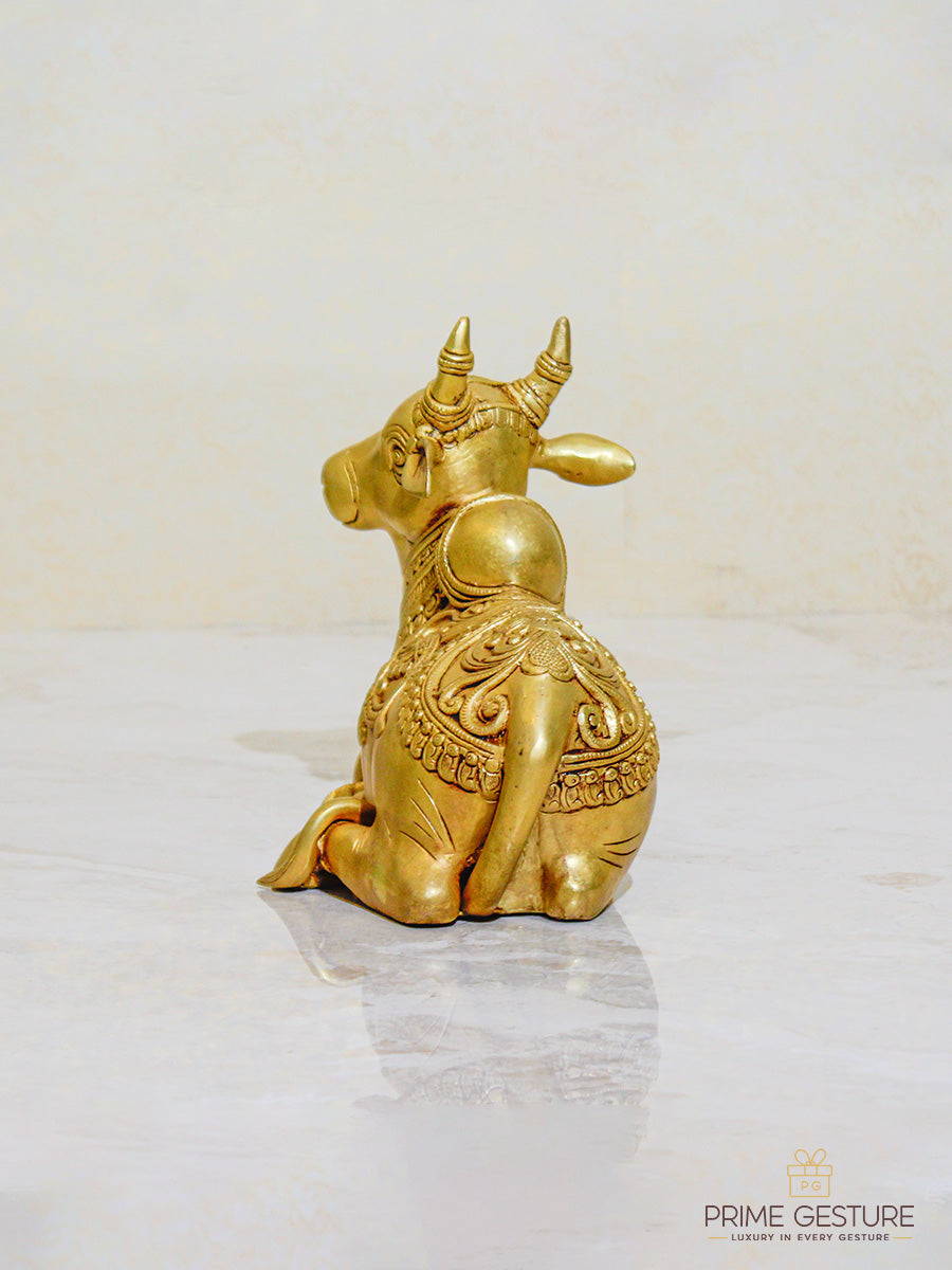 Brass Sitting Nandi Statue