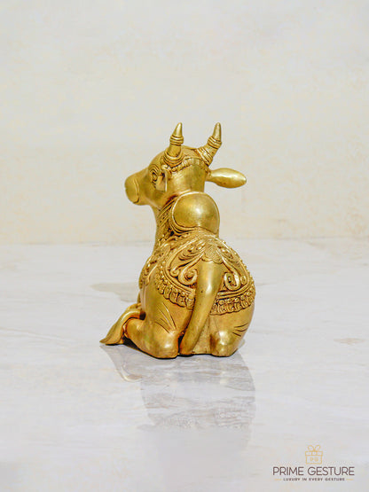 Brass Sitting Nandi Statue