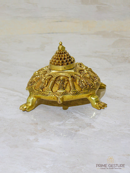 Brass Tortoise with Vishnu Dasavtar
