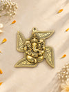Brass Swastik Ganesh Wall Hanging – Ganpati Wall Décor for Home Entrance & Vastu Blessings