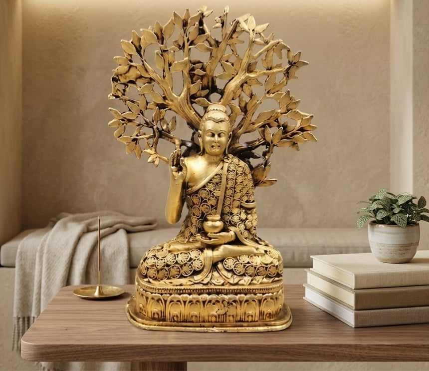 Buddha Under Bodhi Tree Statue – A Timeless Symbol of Peace, Wisdom & Balance
