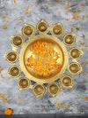 Brass Floral Urli with Petal Diyas