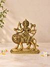 Brass Durga on Lion Idol — 6 Inch Durga Simhavahini for Pooja & Home Temple