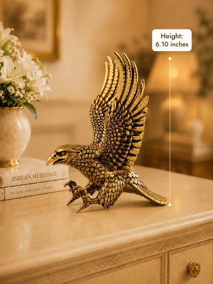Garuda Eagle Antique Gold Finish - Height 6.10 inches