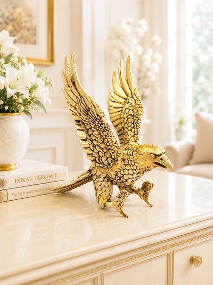 Garuda Eagle Antique Gold Finish Showpiece for Home and Office Decor
