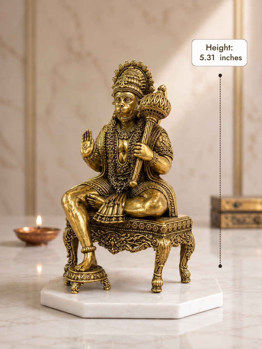 Hanuman Ji Antique Finish Idol for Home Temple & Decor