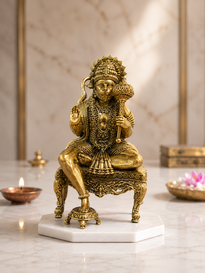 Hanuman Ji Antique Finish Idol for Home Temple & Decor