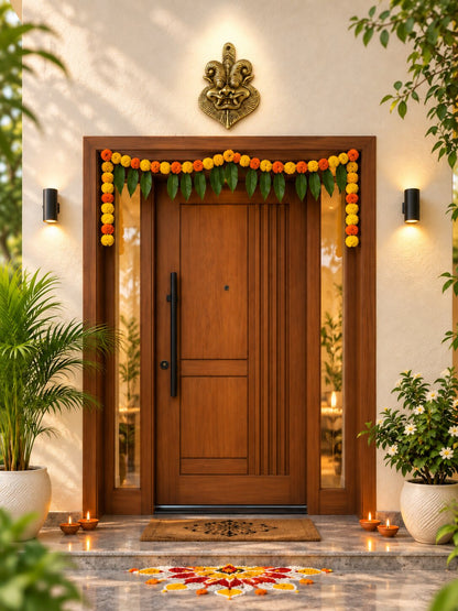 Brass Kirtimukha Wall Hanging — Face of Glory Door Guardian for Home Entrance & Protection
