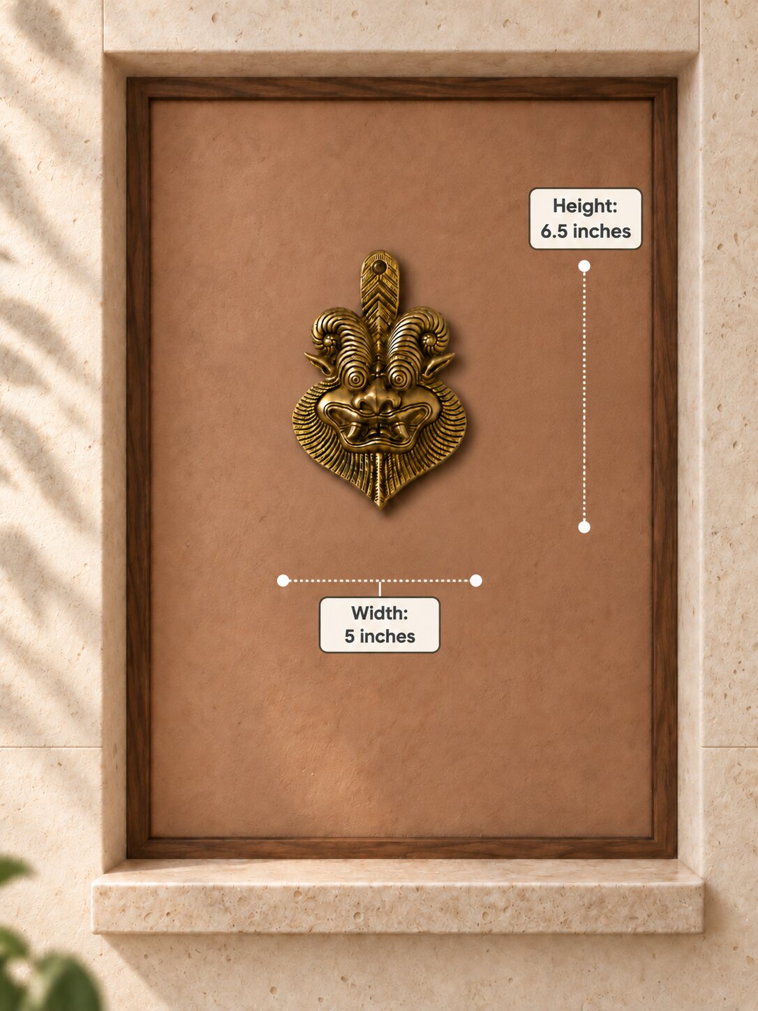 Brass Kirtimukha Wall Hanging — Face of Glory Door Guardian for Home Entrance & Protection