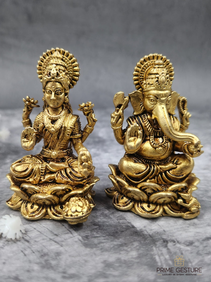 Brass Lakshmi Ganesh Idol Set - Product Dimensions