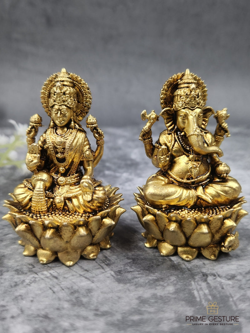 Brass Lakshmi Ganesh Idol – Balance of Prosperity & Right Action - Product Dimensions