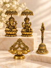 Laxmi Ganesh Pooja Combo Set – Pachmukhi Diya & Bell