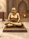 Devotional Brass Neem Karoli Baba Idol — Seated Pose