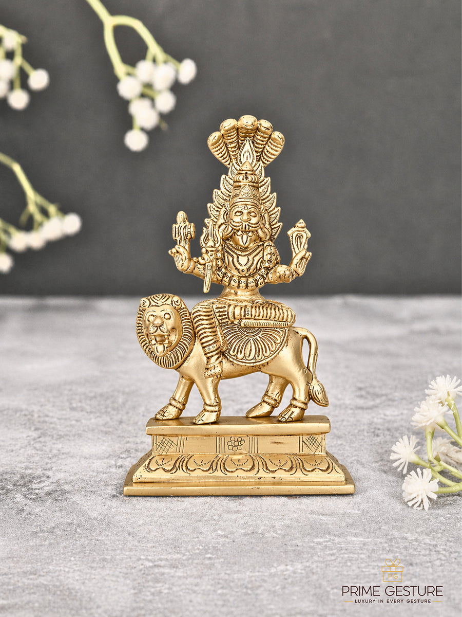 Brass Pratyangira Devi Idol | Fierce Goddess of Divine Protection