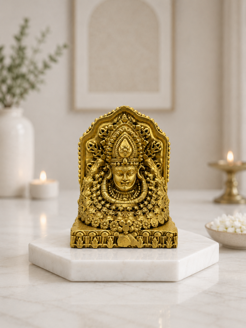 Pure Brass Khatu Shyam Ji Idol for Home Temple, Office & Spiritual Decor - Product Dimensions