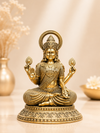 Pure Brass Laxmi Ji Antique Finish Idol for Home Temple & Office Decor