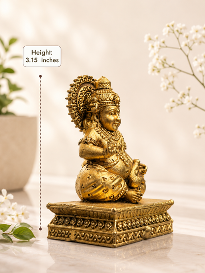 Pure Brass Kuber Ji Idol for Home Temple, Office & Wealth Corner