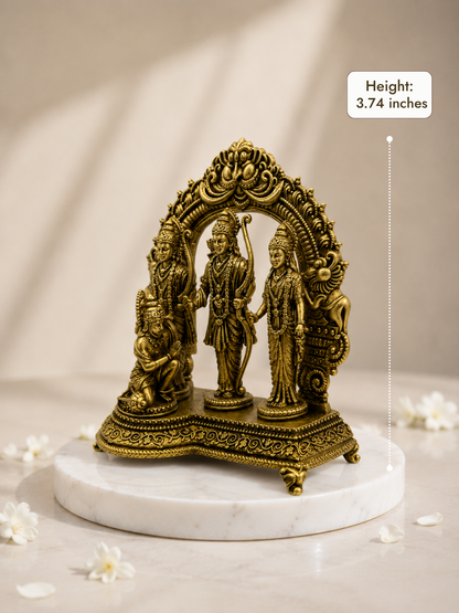 Ram Darbar Antique Gold Finish Idol with Hanuman for Home Temple