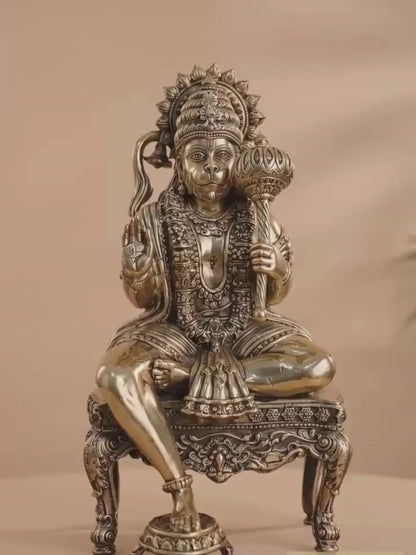 Hanuman Ji Antique Finish Idol for Home Temple & Decor